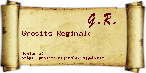 Grosits Reginald névjegykártya